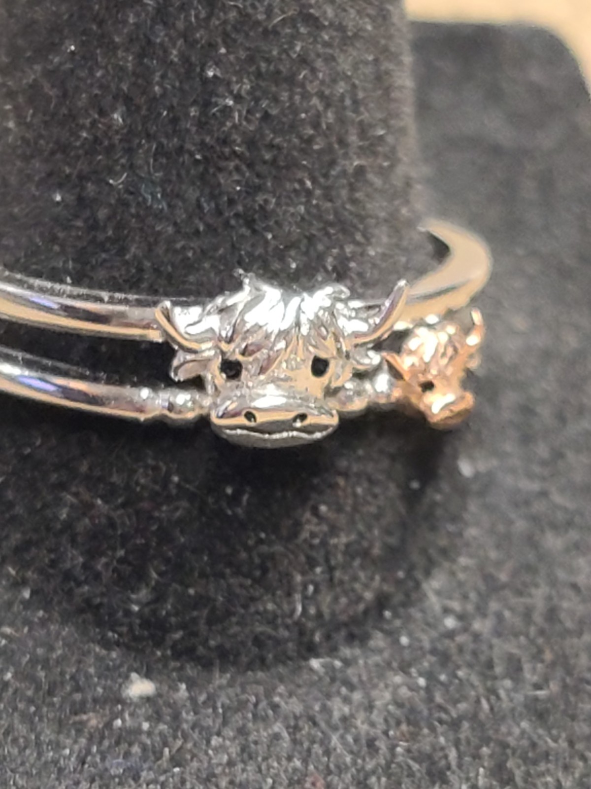 Sterling Silver Highland Cow Ring Size 10
