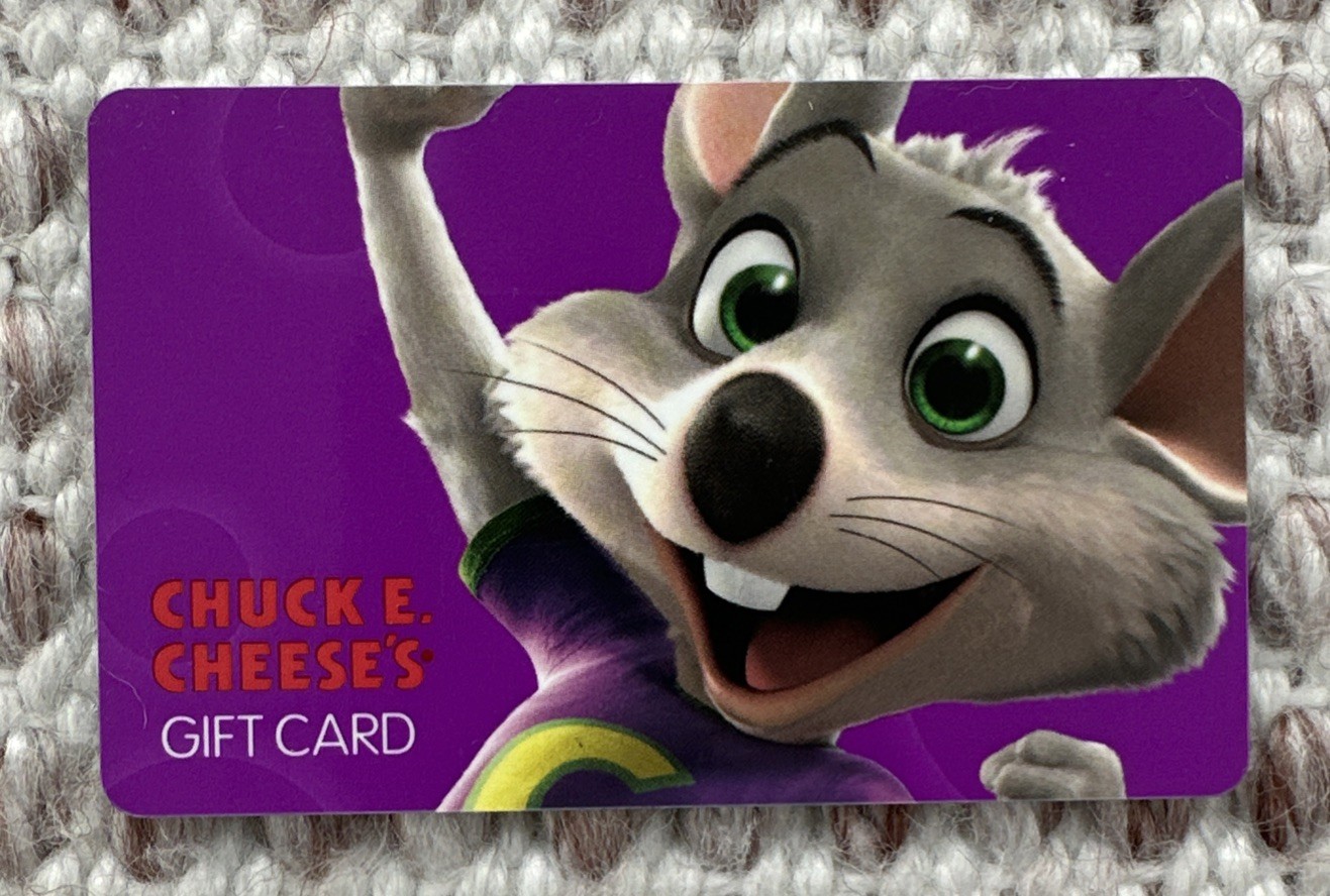 Chuck E Cheese Physical Gift Card $25