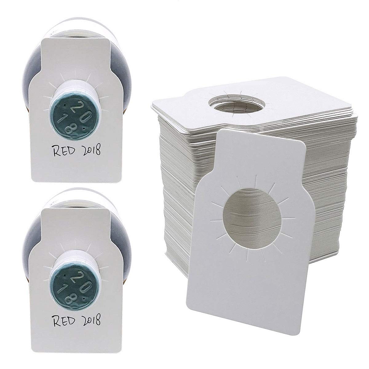 Wine Bottle Tags White Paper Double Sided Wine Bottle Hanging Tags 200 Count