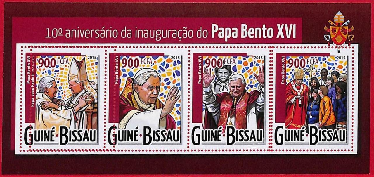 A5301 - GUINE-BISSAU - ERROR MISPERF Stamp Sheet - 2015 - Pope Benedict XVI
