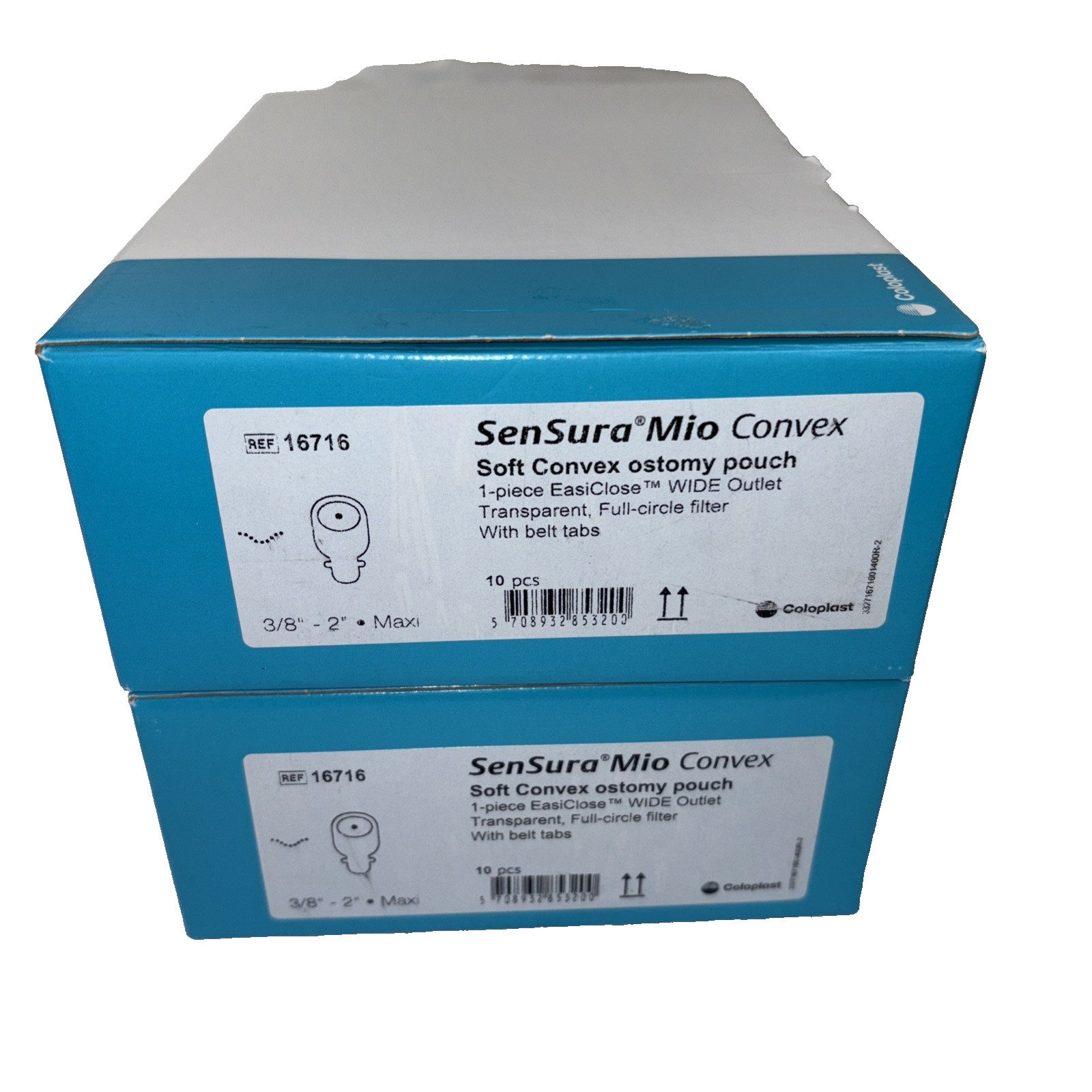 20 COLOPLAST 16716 SENSURA CONVEX OSTOMY POUCHES 1-PIECE - 2 BOXES EXPIRES 2026