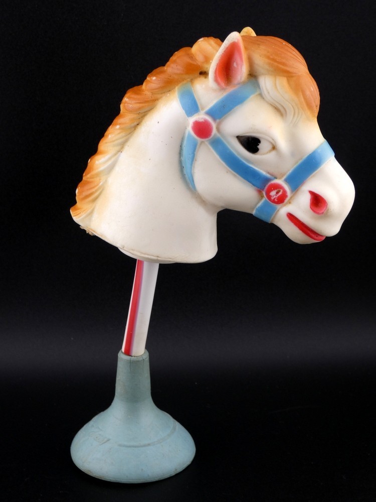 Vintage 1950s Alan Jay Rubber Baby Squeak Toy Hobby Horse