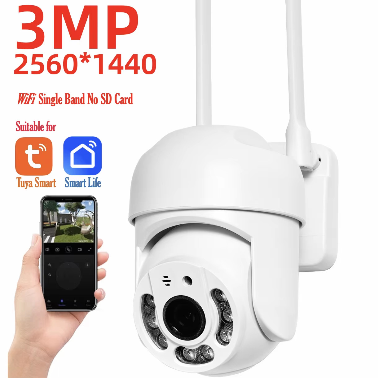 Tuya 4MP PTZ WIFI Network Camera Security Protection Outdoor IP66 Waterproof 5G 