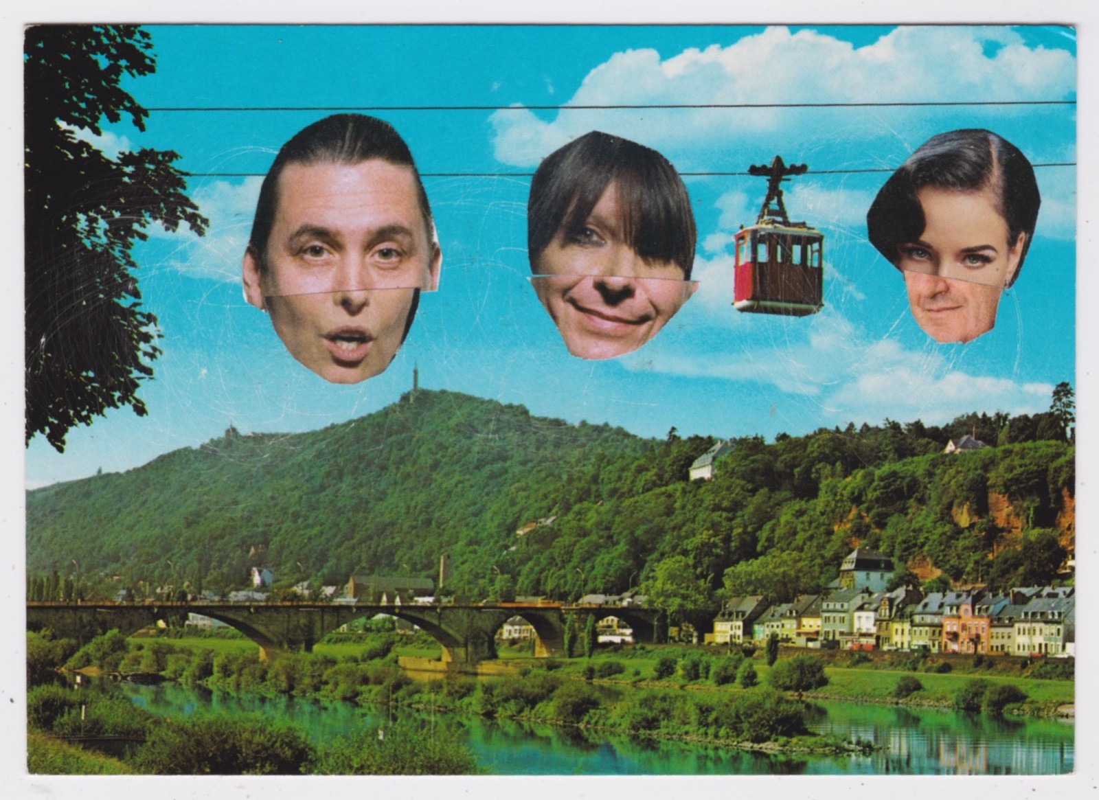 Mail Art David Greenberger "They Went All Out with Publicity" collaged postcard