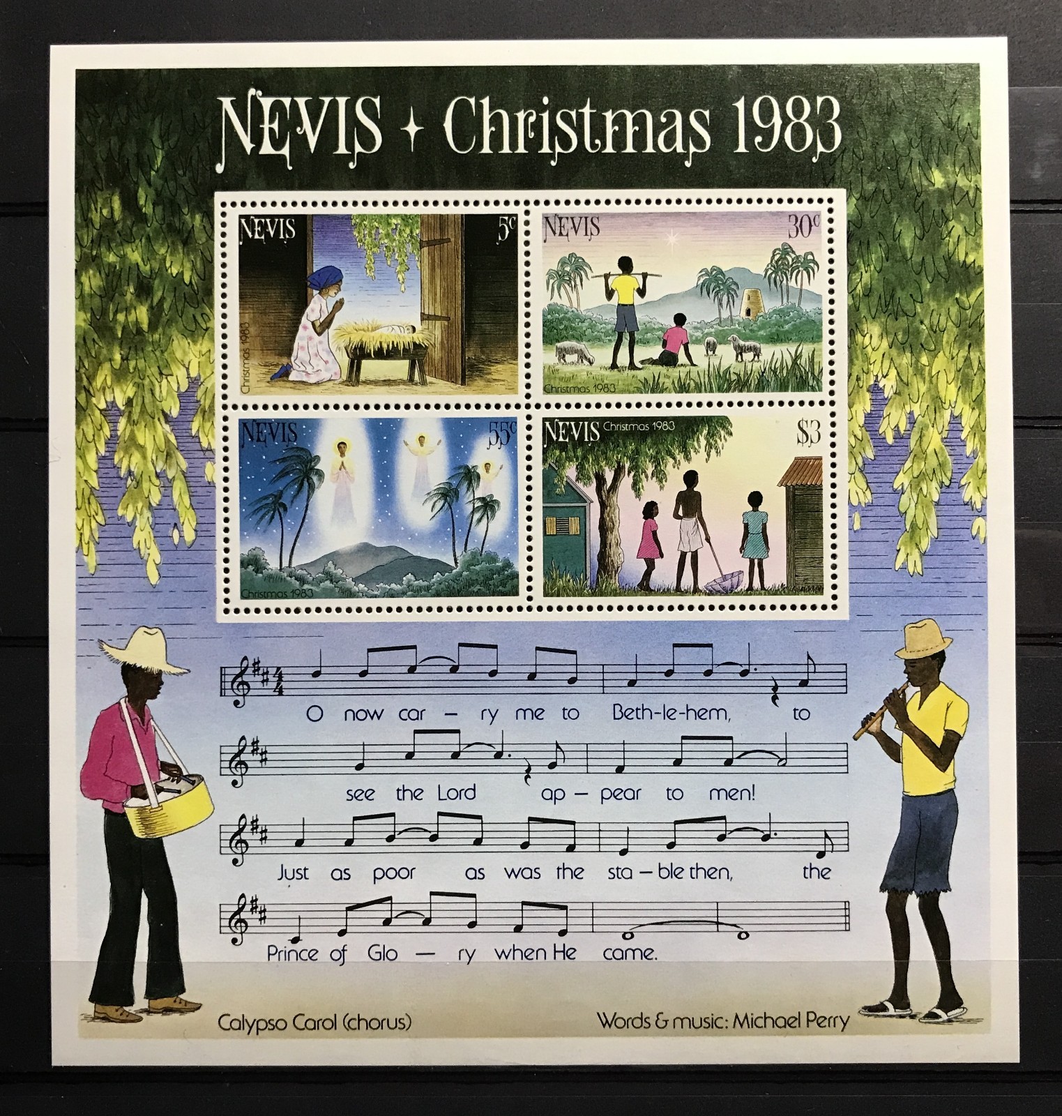 NEVIS -  1983 CHRISTMAS NHM MIN SHEET SG MS131
