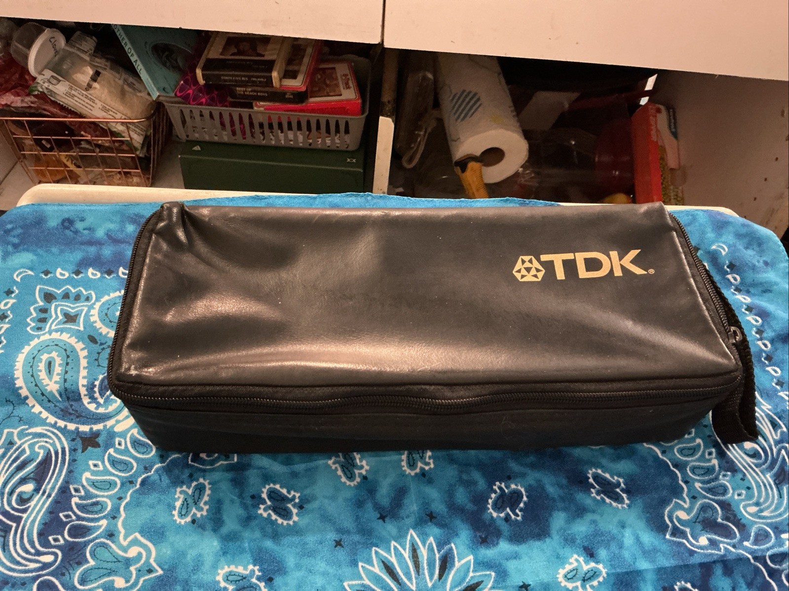 TDK Black Cassette Tape Storage Holder Case 15 Cassettes