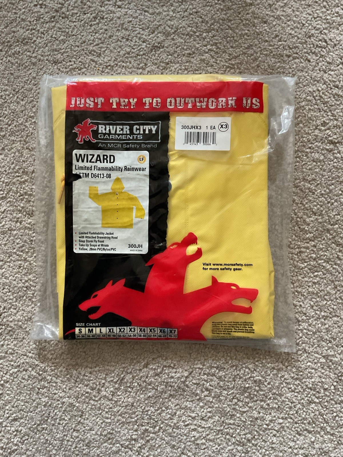 River City Hooded Rain Jacket - Sz 3X