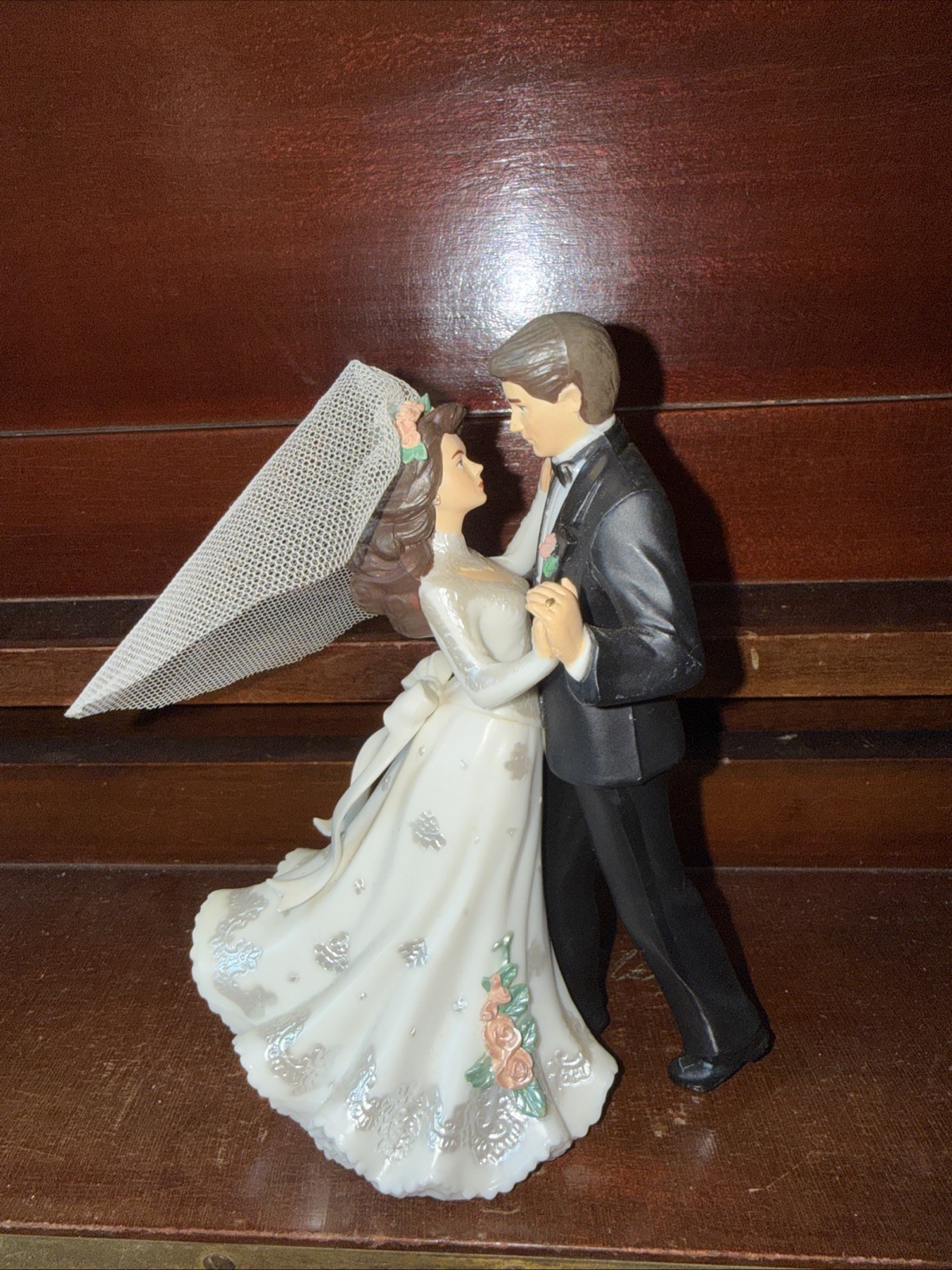 Awesome Detailed Bride Groom Wedding Cake Topper 6 Inch Tall
