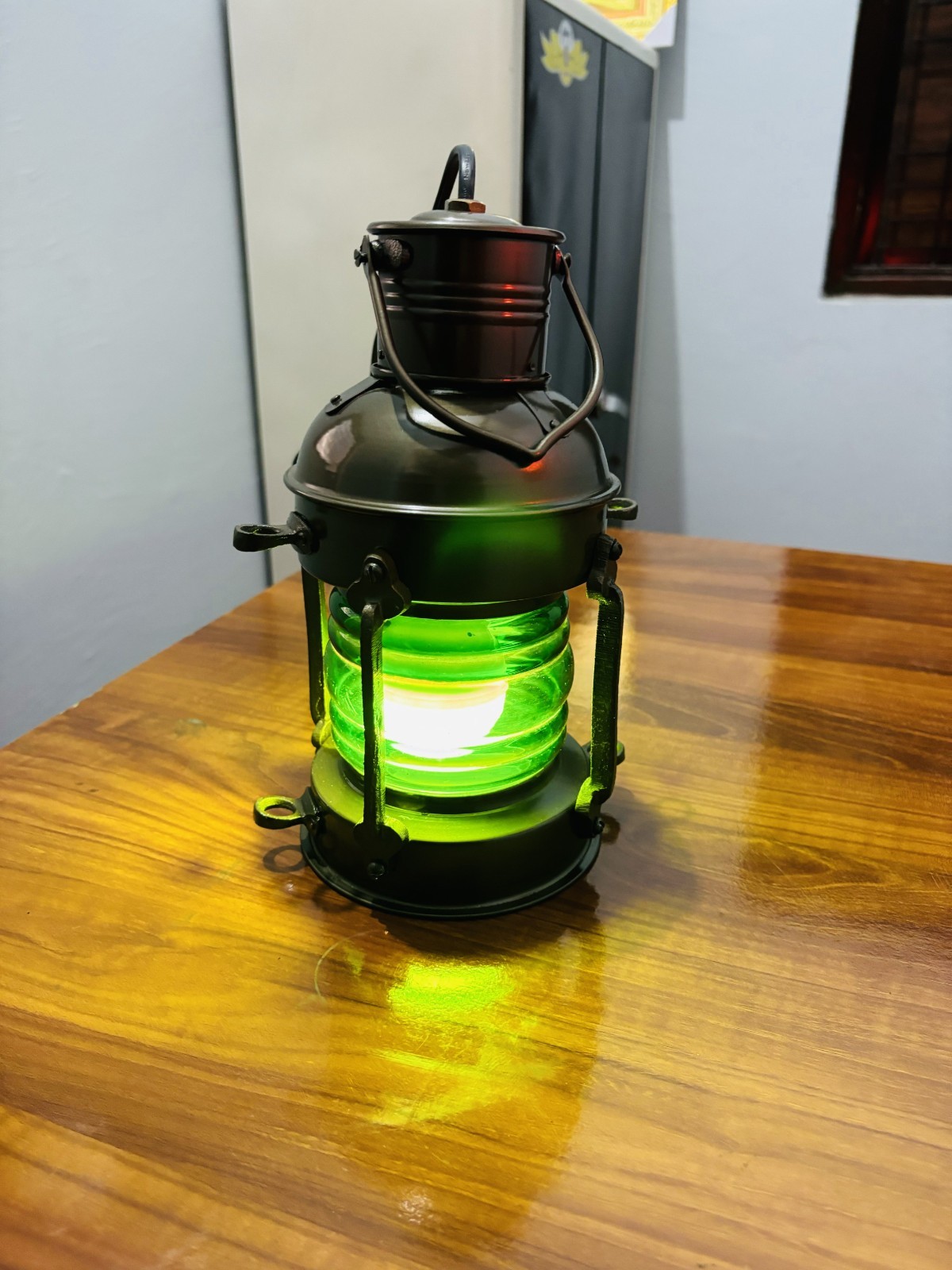 Electronic Lamp Brass Antique Green Lamp Maritime Ship Lantern Boat Light Lamp