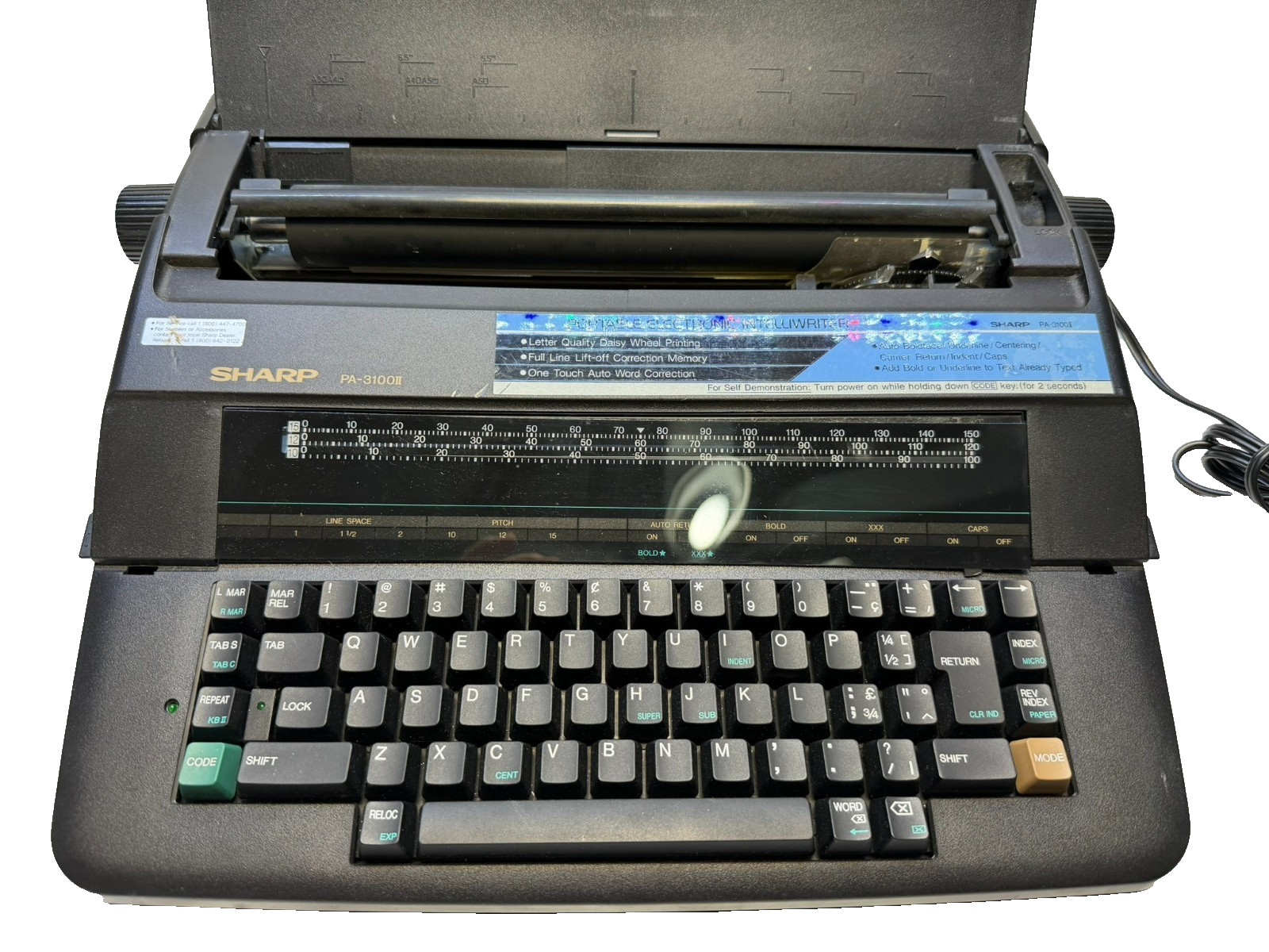 Sharp pa 3100ii type writer parts repair only repair parts vintage manual