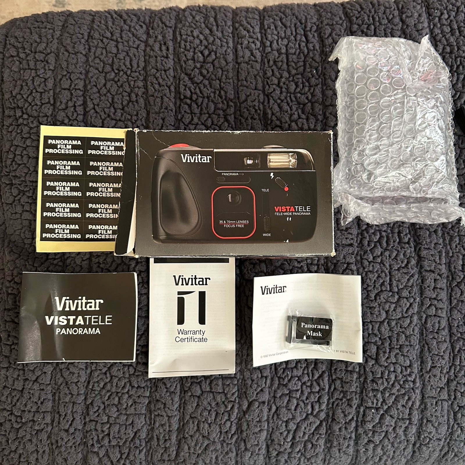 VTG Vivitar Vista Tele-Wide Panorama 35mm Camera BOX 35mm 70mm Lenses