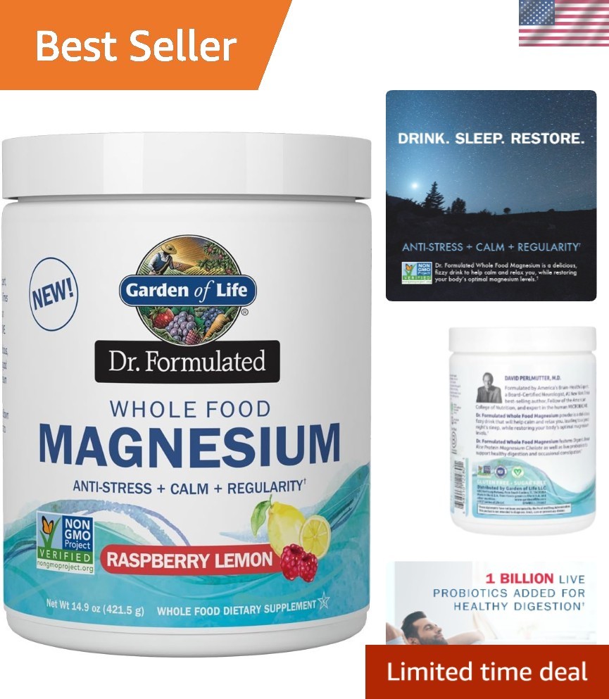 Dr. Formulated, Whole Food Magnesium, Raspberry Lemon, 14.9 oz 421.5 g