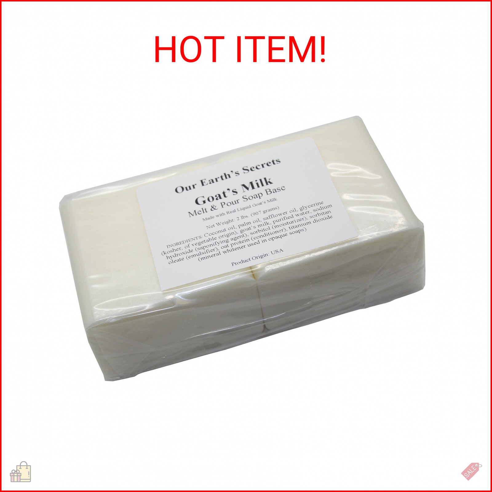 Our Earth's Secrets Goats Milk - 2 Lbs Melt and Pour Soap Base