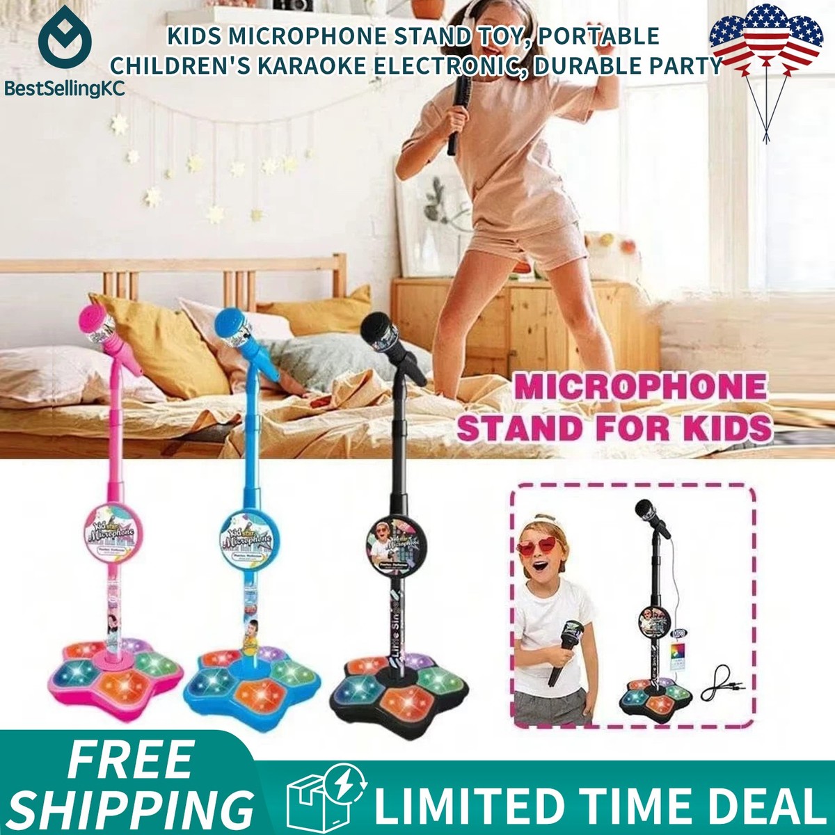 Fun Kids Musical Play Gift - Portable Microphone/Singing Machine/Toy Guitar