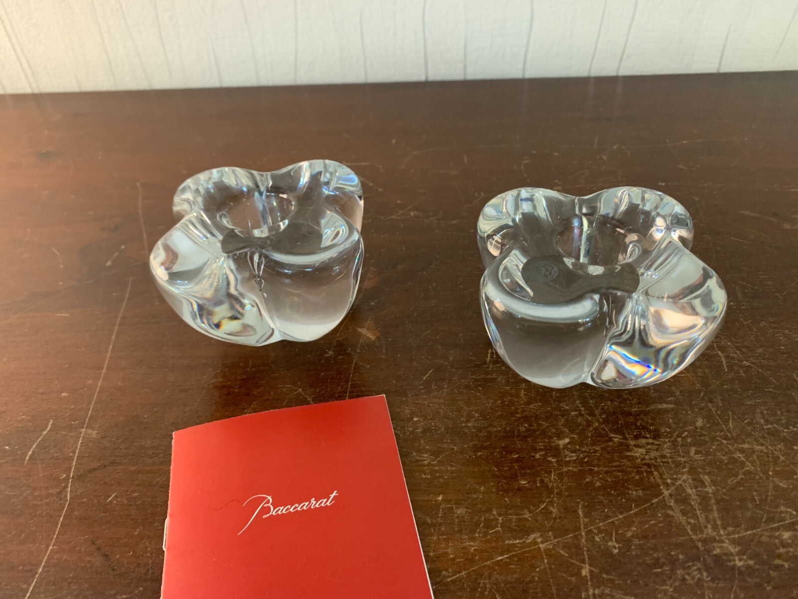 Pair Of Baccarat Crystal Candle Holders (Price For The Pair)
