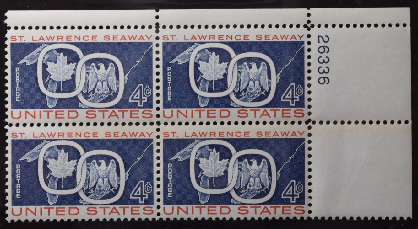 Scott # 1131 -  St. Lawrence Seaway Issue 4c - Plate Block Of 4 - MNH 1959