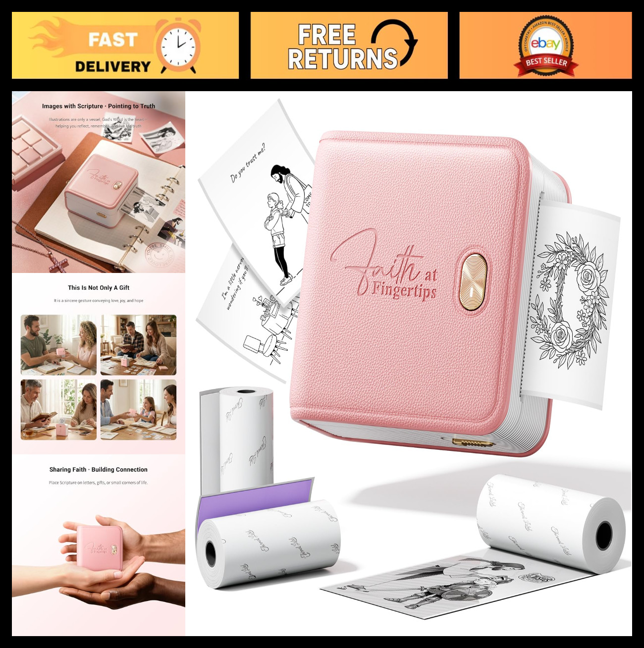 Easter Mini Sticker Printer Kit, Bible Study Journaling Supplies, Christian Gift