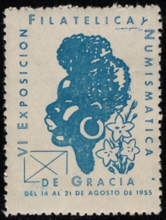 1955 Spain Poster Stamp Sixth Philatelic And Numismatic Exhibition Of Gracia
