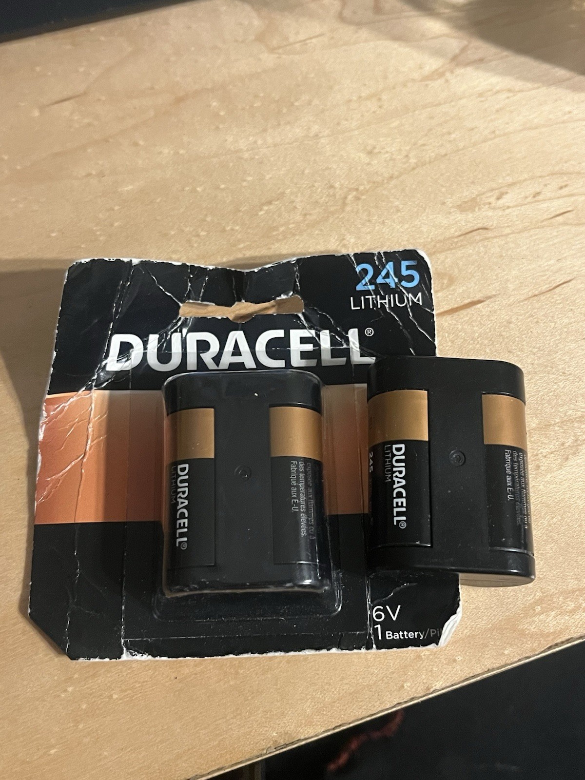 Duracell 245 Lithium 6V Camera Battery Sealed And Used 6V2CR5,DL245,EL2CR5