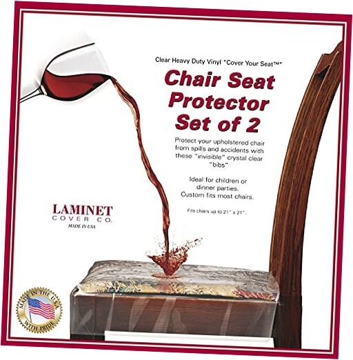  Vinyl Chair Protectors, Clear, 26X253/4-Inch, Fits Chairs up to 21x21-Inch, 
