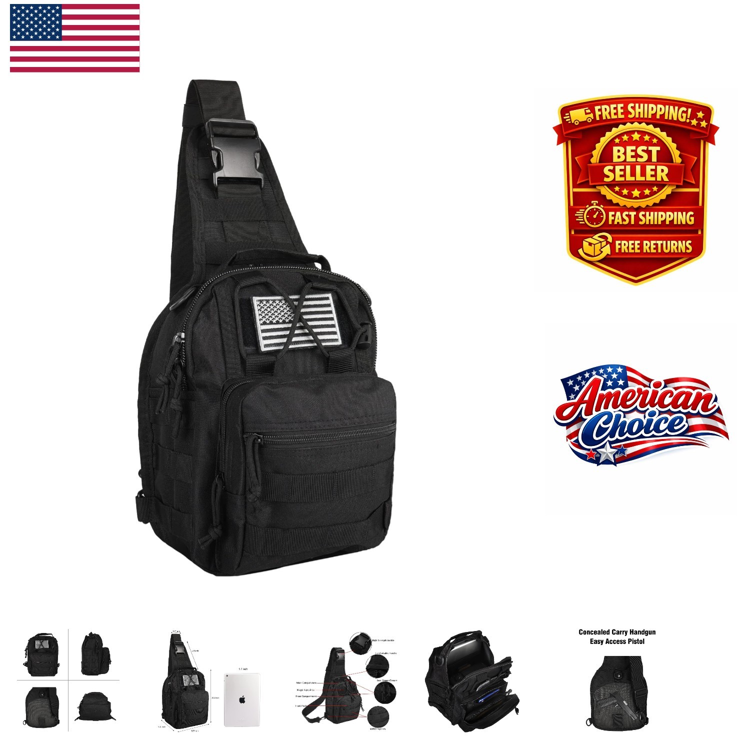 Multi-Functional Waterproof Military Satchel Bag - Ideal for Outdoor Adventures