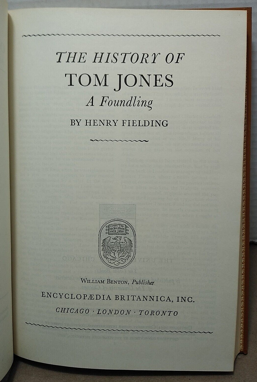 Tom Jones by Henry Fielding - Vol. 37 - Britannica Great Books - 1952
