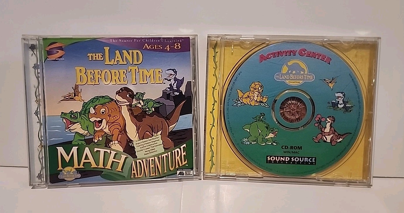 The Land Before Time Math Adventure and Activity Center Lot PC/Mac CD-ROM 1998