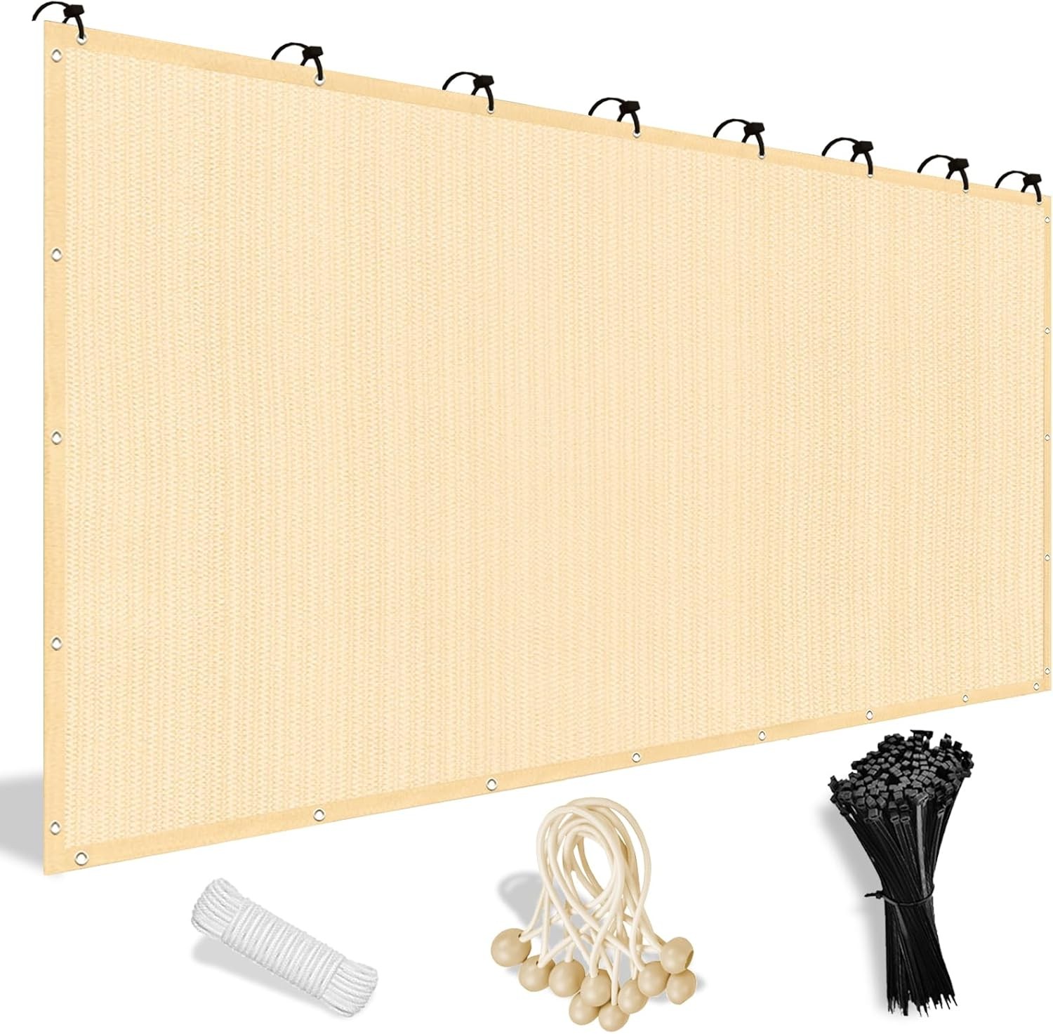 90% UV Blocking Shade Cloth with Grommets - 10x14 Outdoor Patio Pergola HDPE