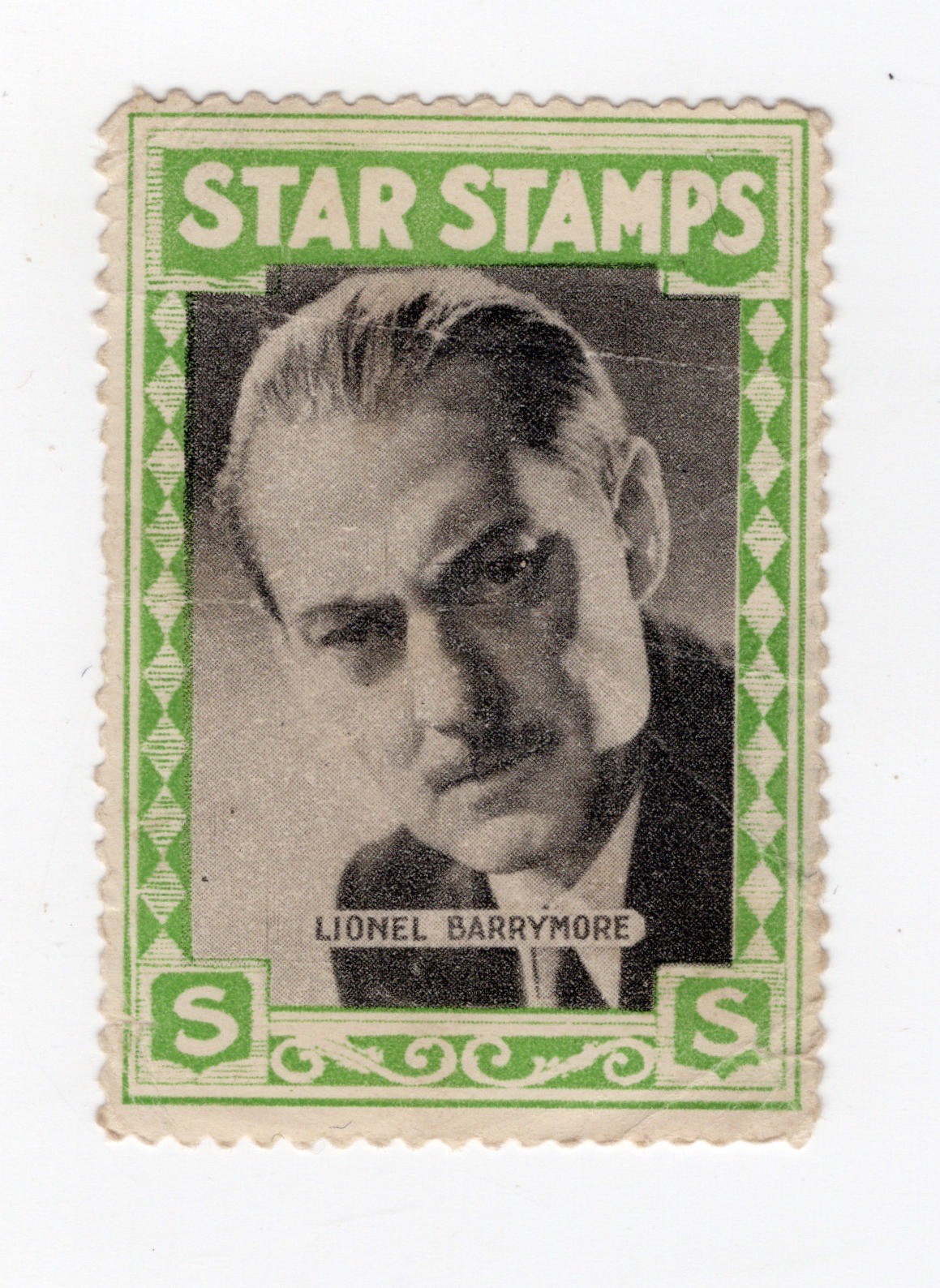 Cinderella Stamp ‘Star (Movie) Stamps’ 1950s. Lionel Barrymore