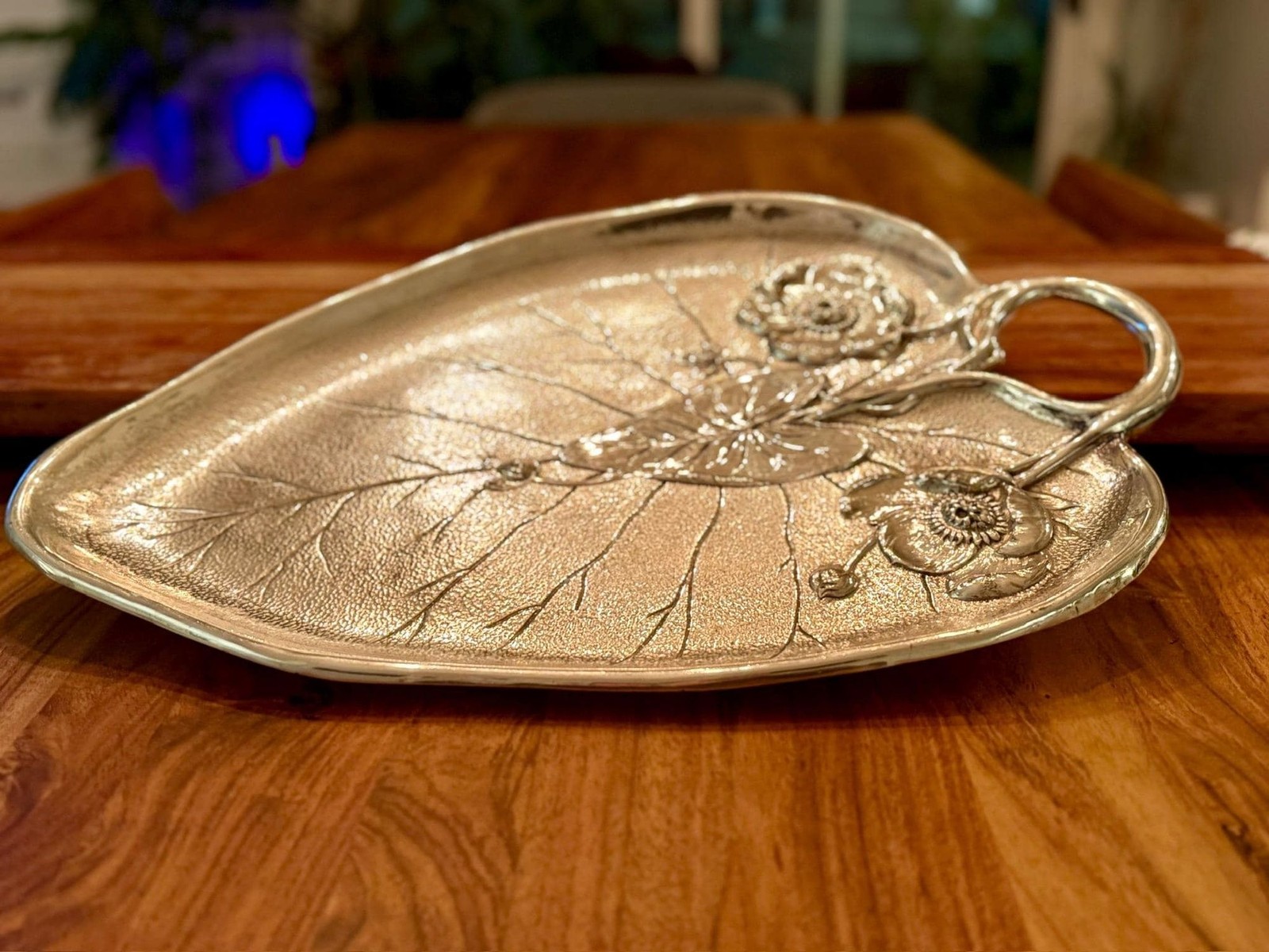 Antique Large Reed & Barton Silverplate Lily Pad Tray