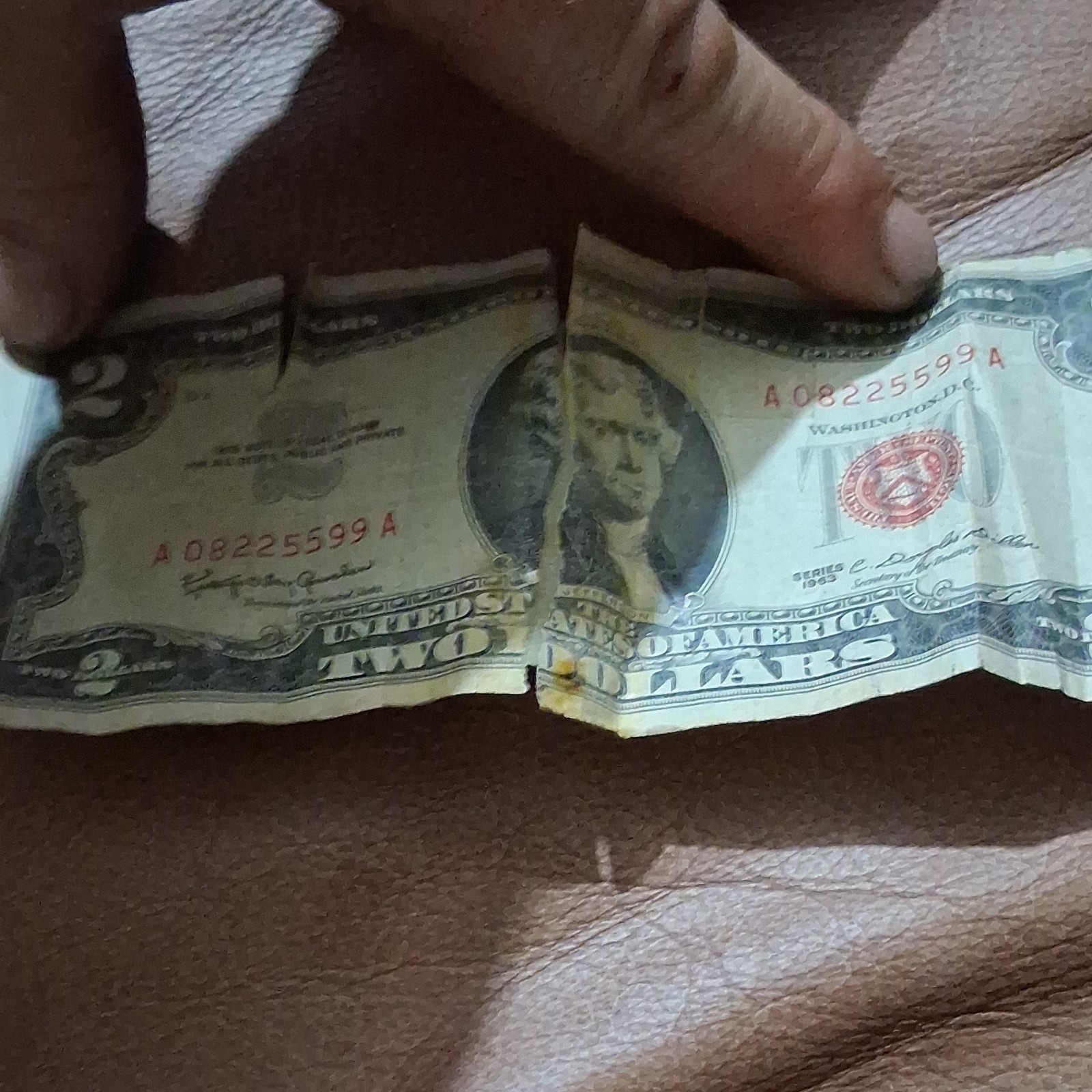 United States $2 1963 Red Seal Note Circulated Banknote Uncertified Ungraded