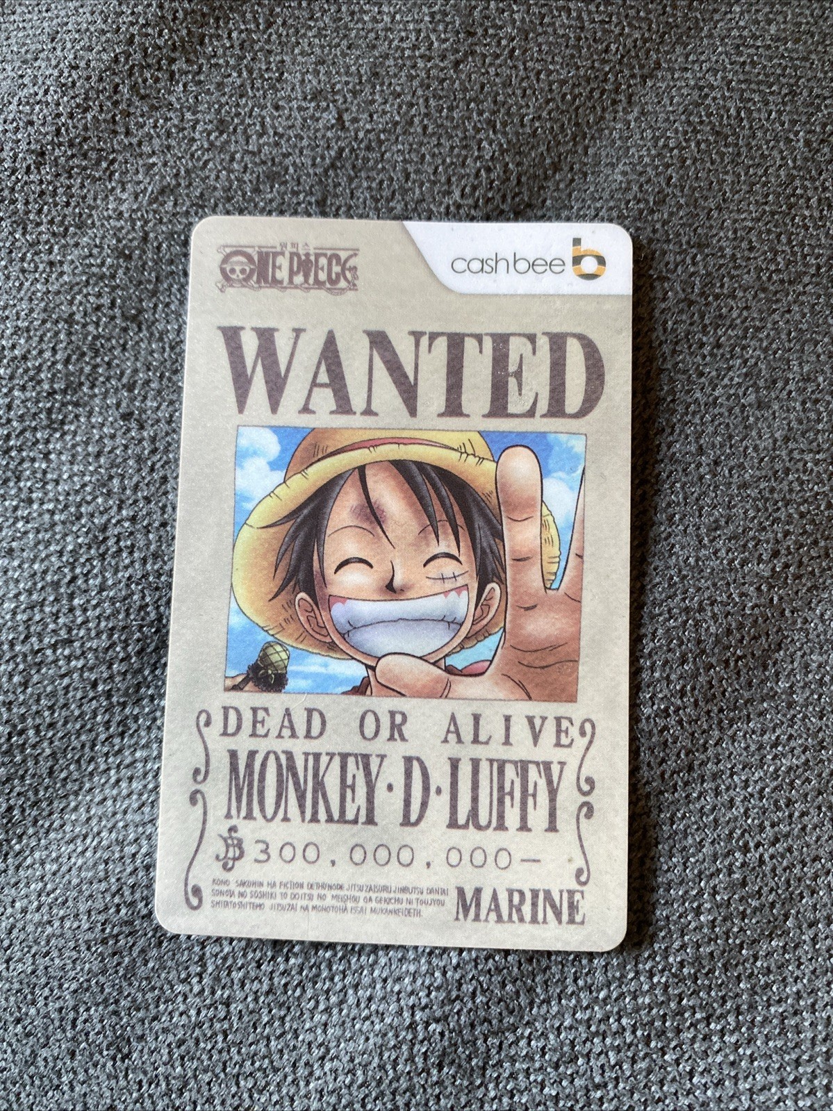 Cashbee Monkey D Luffy One Piece Korea Train Anime Traffic Card Izone