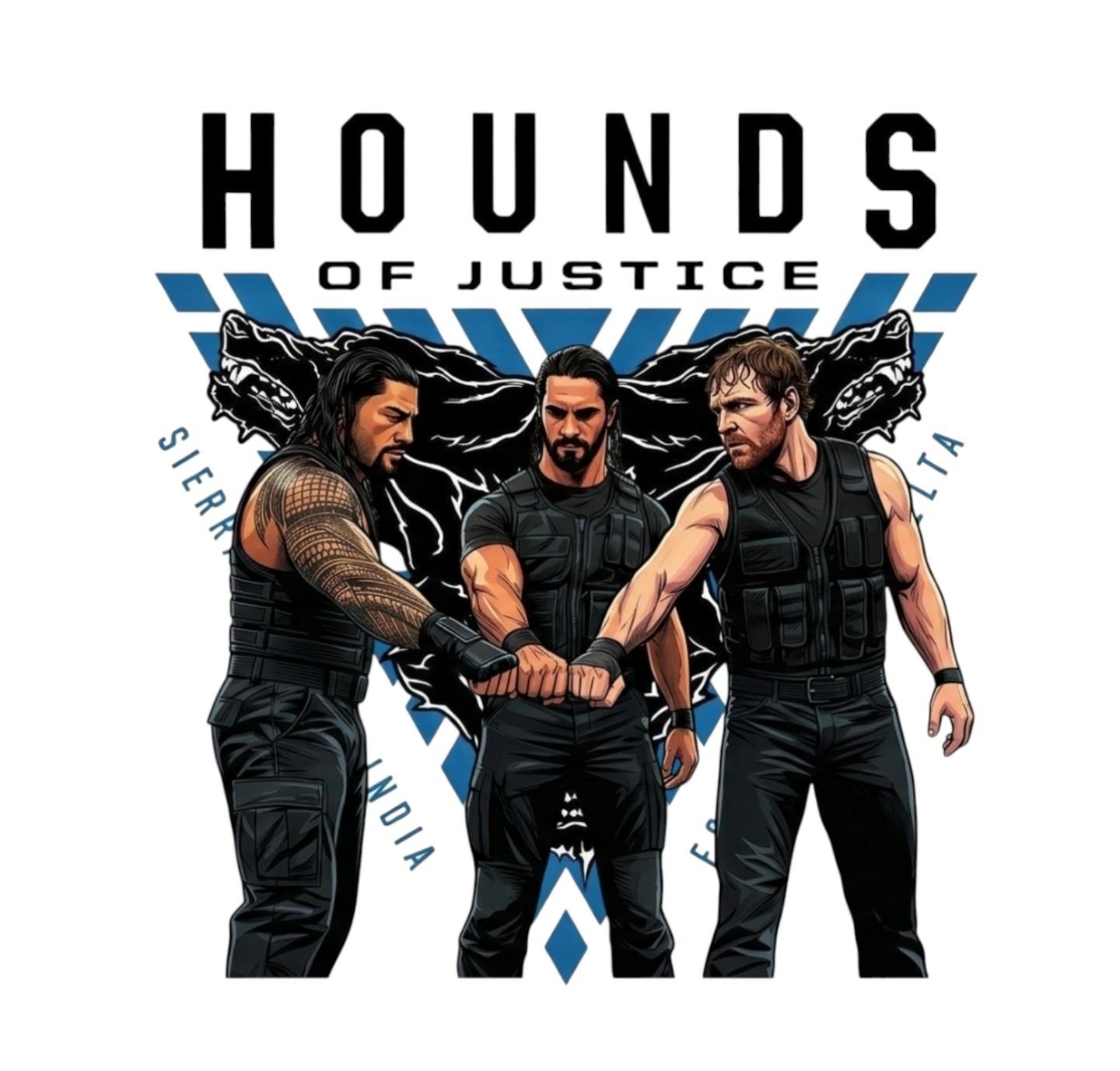 WWE The Shield Reigns Rollins Ambrose Moxley Wrestling Water Resistant Sticker