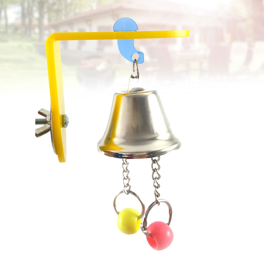 Bird Cage Hanging Toy Stainless Steel Parrot Chew Toy With Bell For Birds