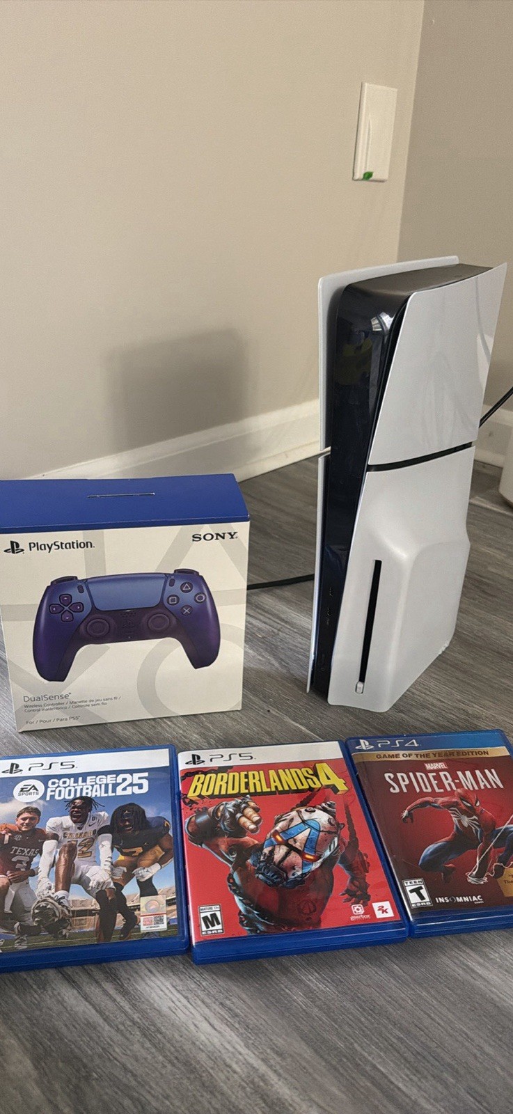 Sony PlayStation 5 Disc, Chroma Indigo Controller, Corsair HS55 Headset, 3 Games