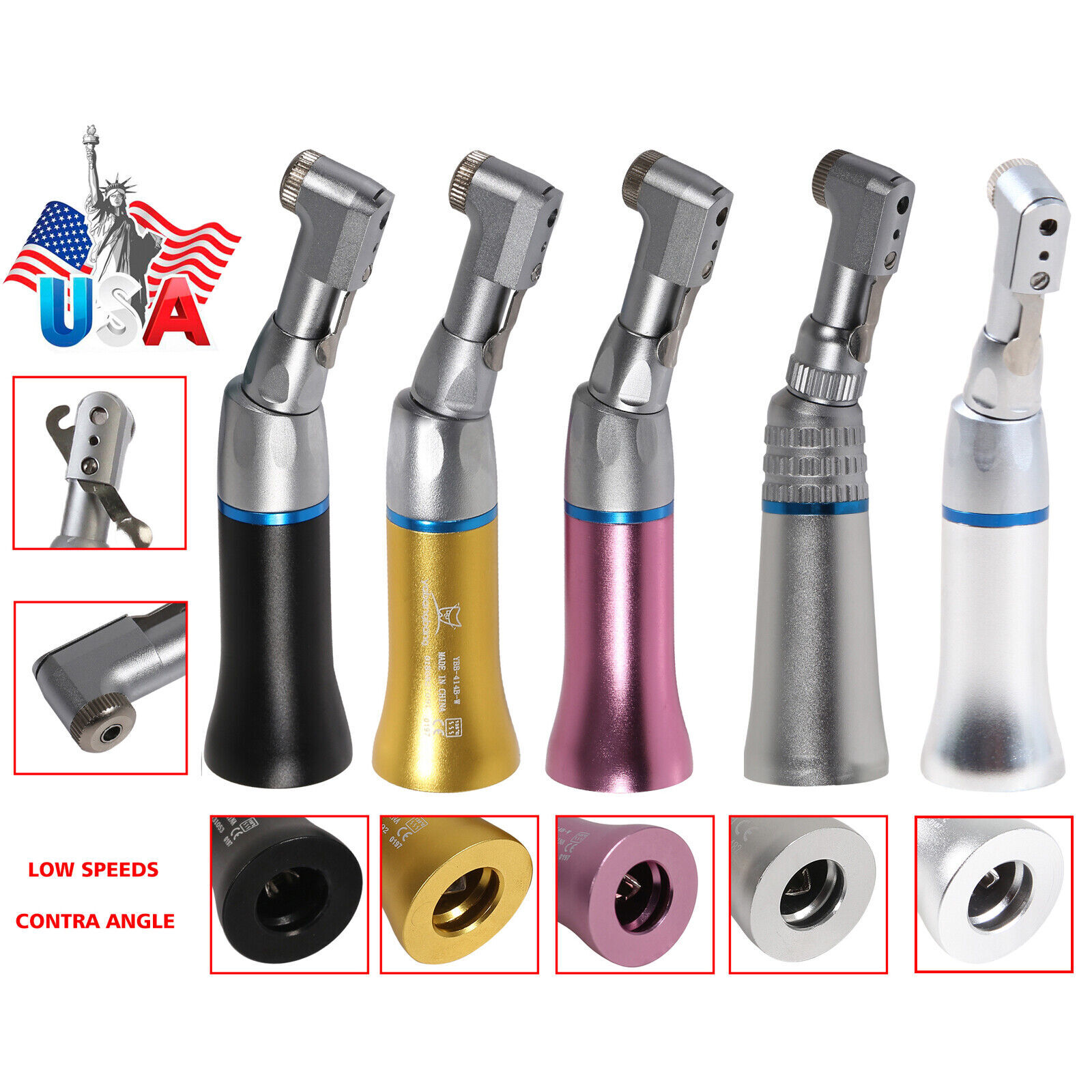 NSK Style Dental Low Speed Contra Angle Handpiece Latch Head E-type 5 Model