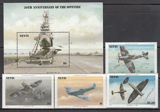 Nevis - Mail Yvert 361/4+H,8 ** Mnh Trains