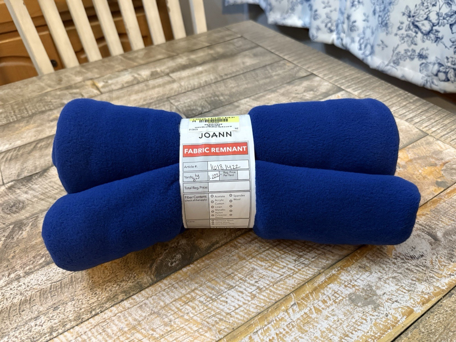 Joann Fabrics Blizzard Fleece Fabric Solid Sodalite Blue Remnant 44” Long