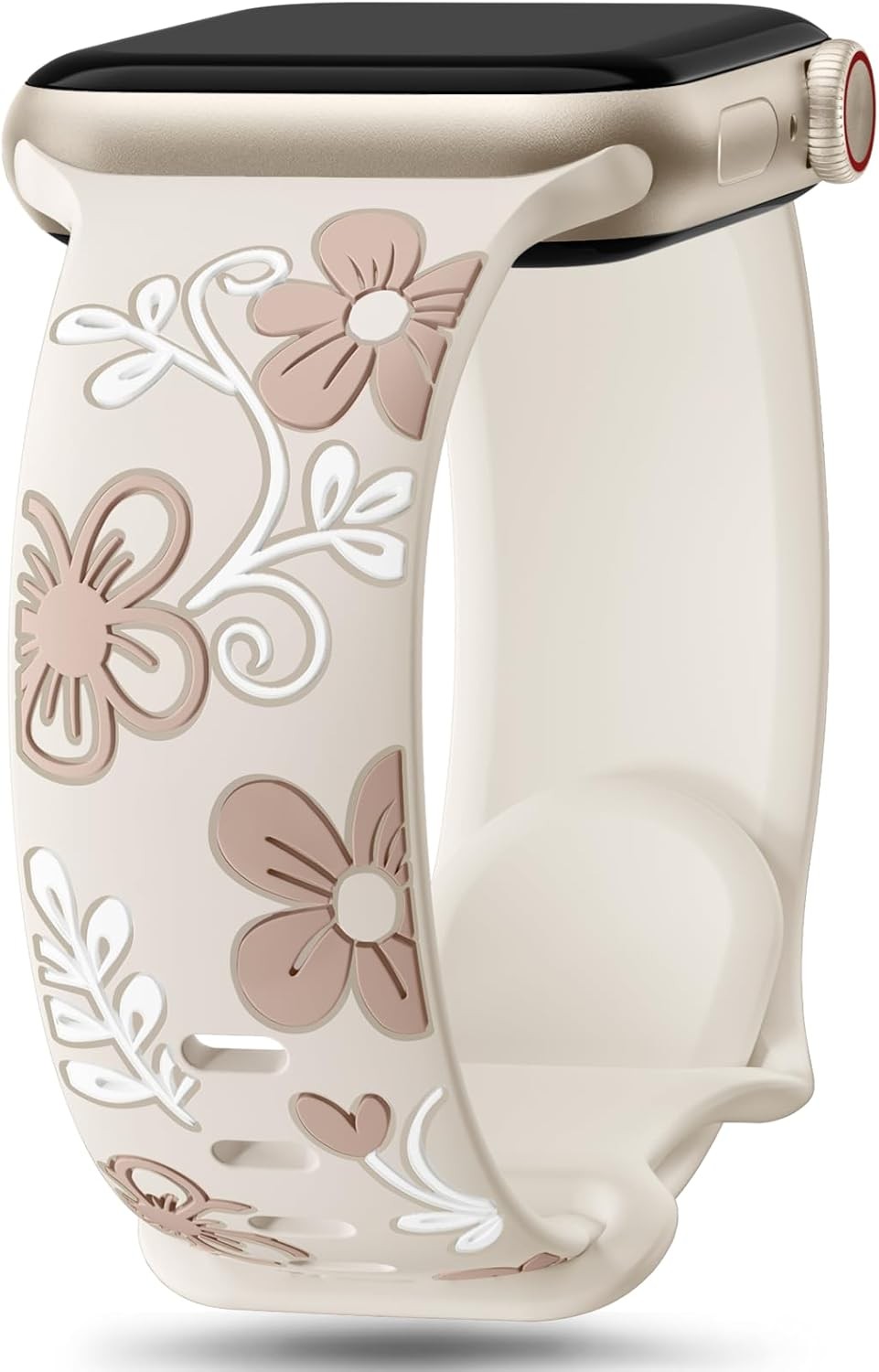 Floral Silicone Strap Compatible with Apple Watch 40mm 41mm Series 11 10