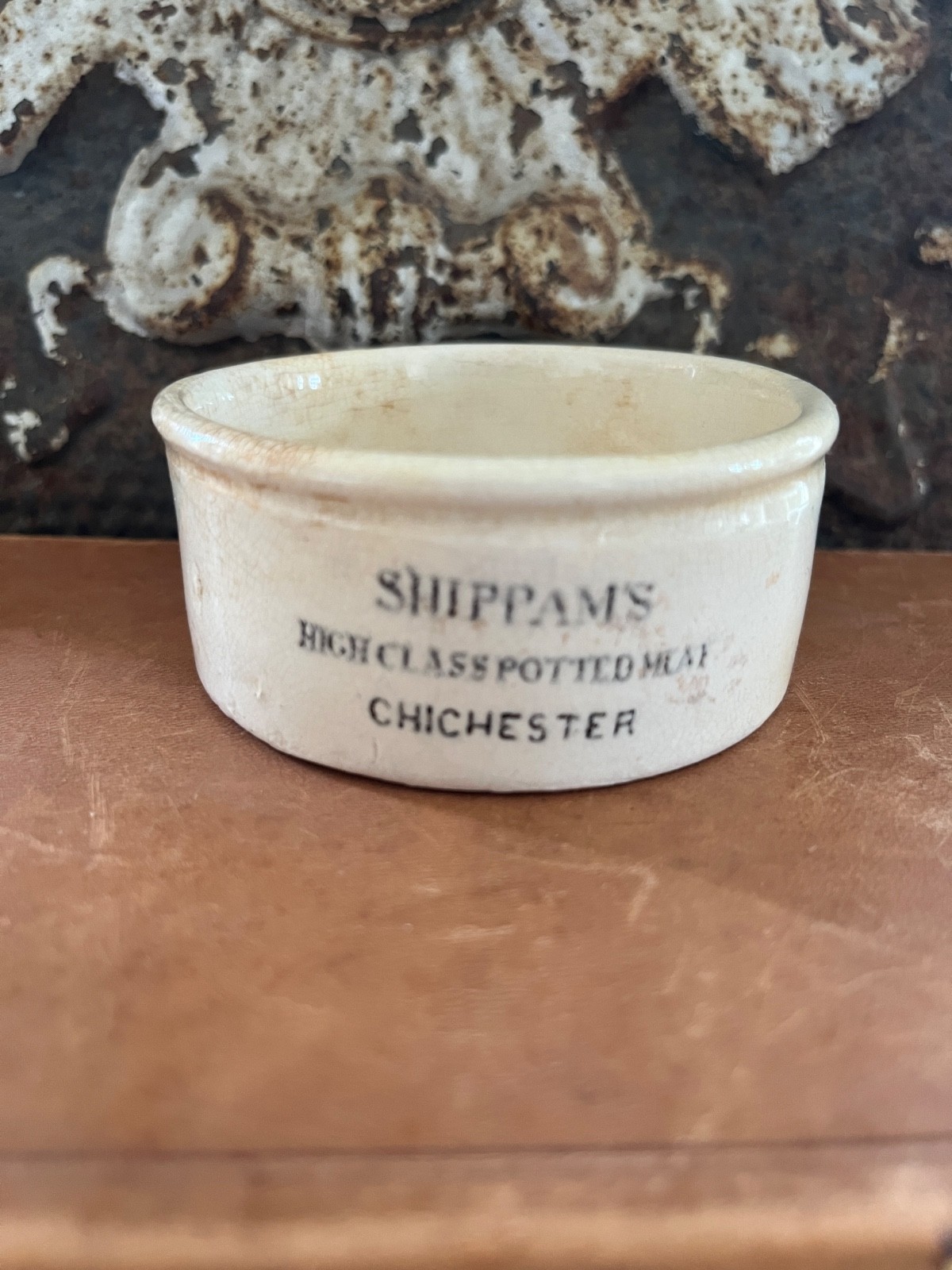 Antique Shippam's High Class Potted Meat Crock - Chichester, English Ironstone