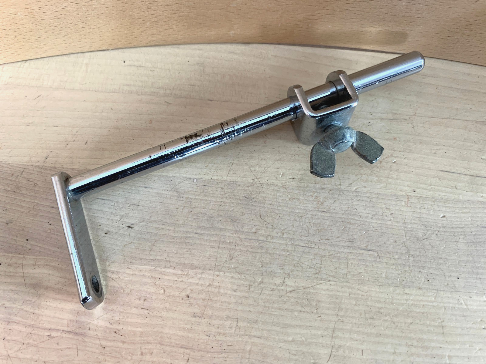 LUDWIG 60s Vtg Cowbell Percussion Mount Post Timbale Tension Rod Mounted w Clamp