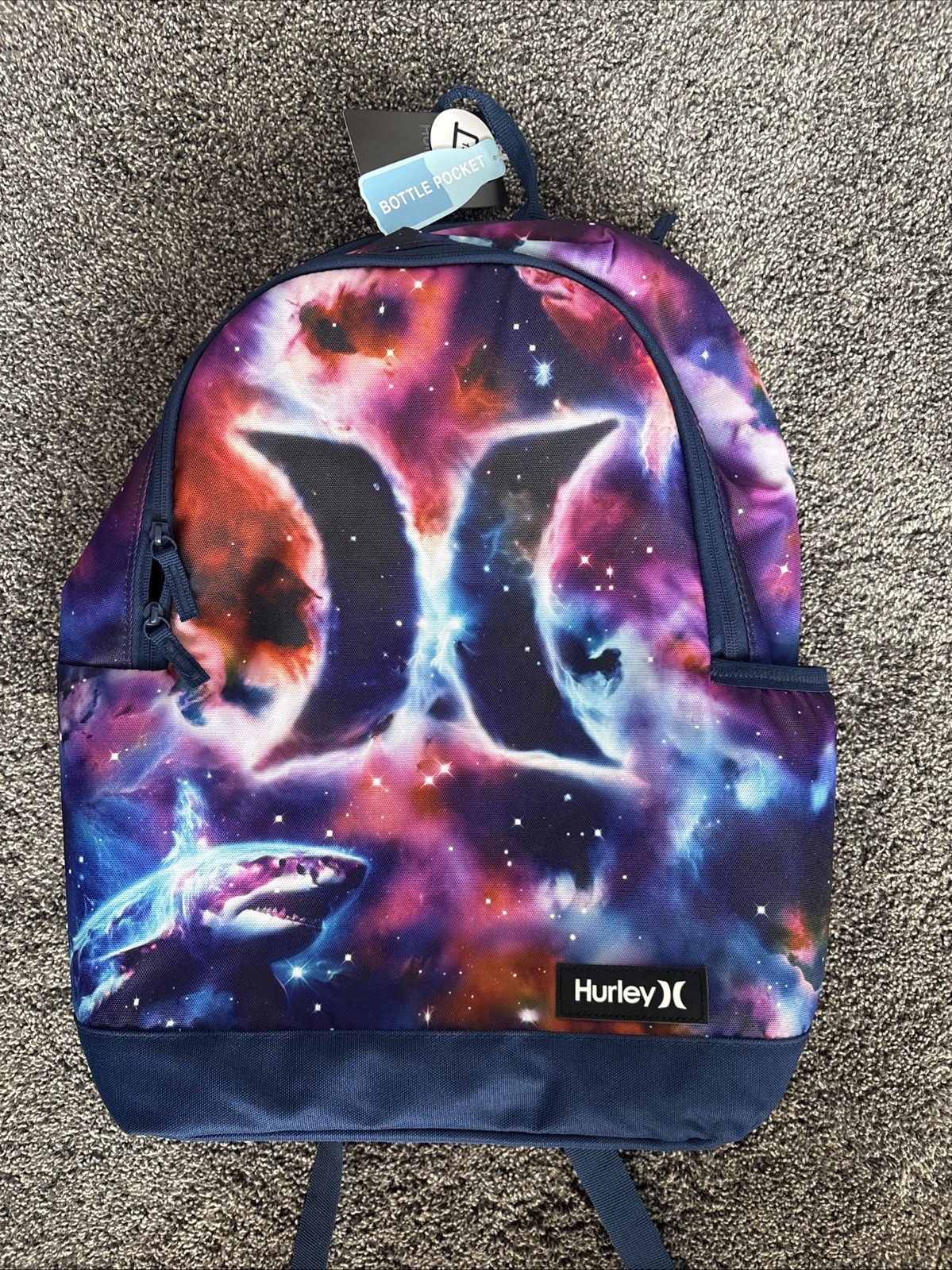 Hurley Men's Graphic Backpack, Nebula Shark, One Size
