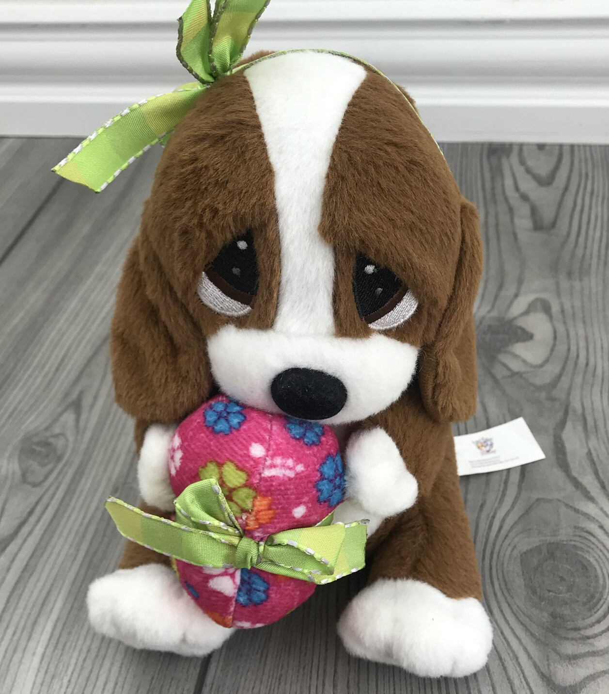 CVS Sad Sam Honey Puppy Dog Ribbon Gift Birthday Plush 8" Stuffed Toy Lovey R5