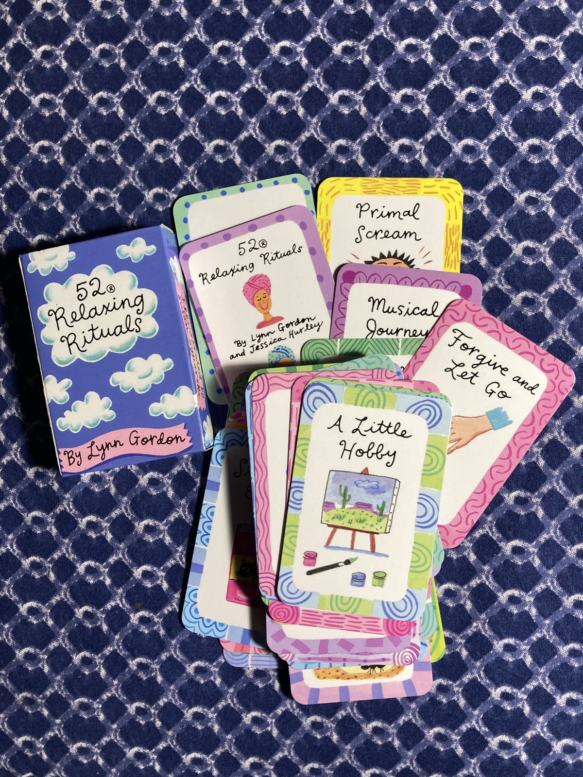 Vtg 1996 “52 Relaxing Rituals” Illustrated 'Self-Help' Card Deck By Lynn Gorden