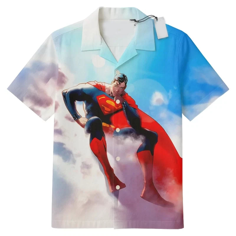 Superman Fly Hawaiian Shirt, DC Comics Aloha Shirt, Superhero Summer