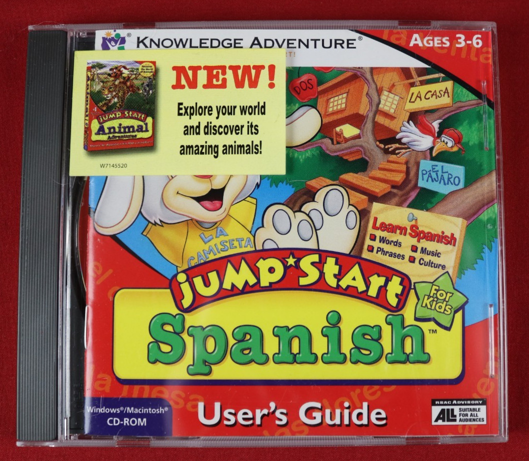 Jump Start Spanish For Kids - Vintage Educational Game (CD ROM, 1997, Ages 3-6)