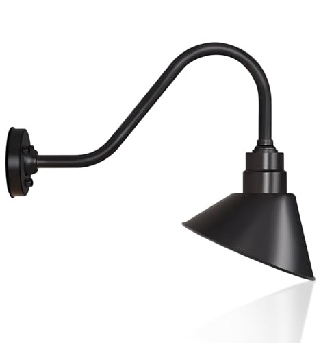 10 Inch Classic Outdoor Gooseneck Light with Extended Arm - 10 Diameter - 1 Pc
