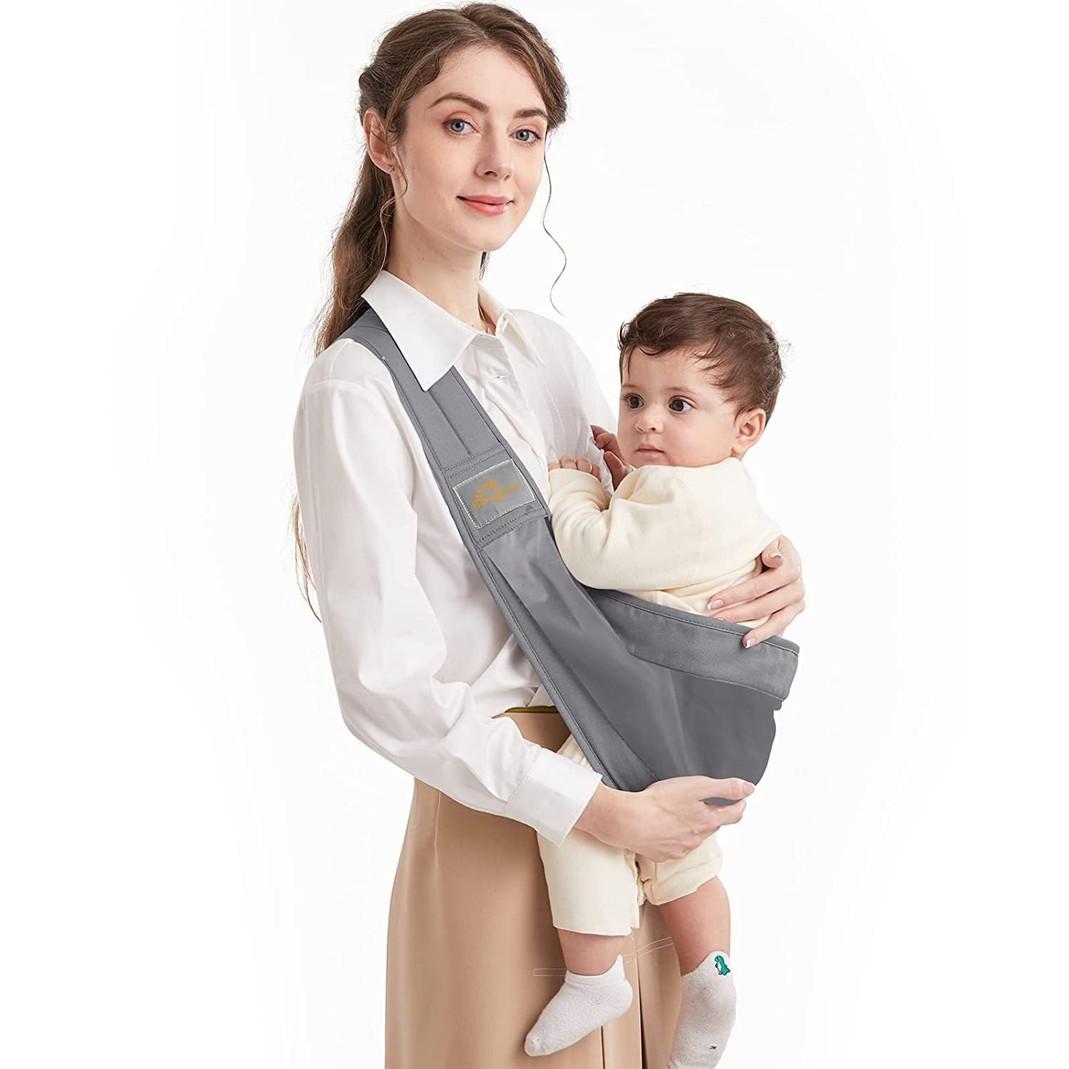 Solid Color One Shoulder Ergonomically Adjustable Sling Baby Hip Carrier
