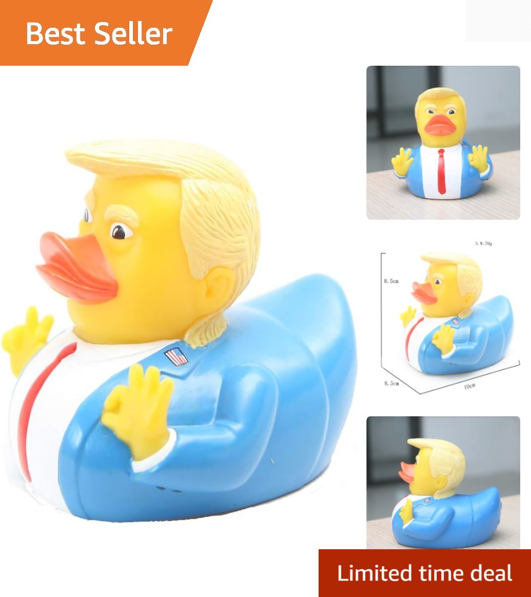 High-Quality Squeak Bath Duck - Unique Trump Design for Kids’ Bath Time Fun