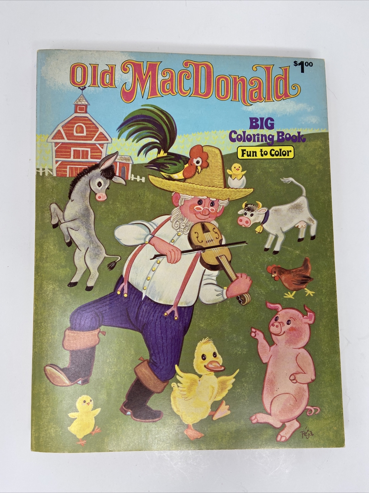 1975 Old MacDonald Big Coloring Book Unused Playmore Waldman Publishing Vintage